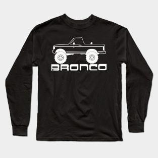 1987-1991 Bronco Side Topless White Print Long Sleeve T-Shirt